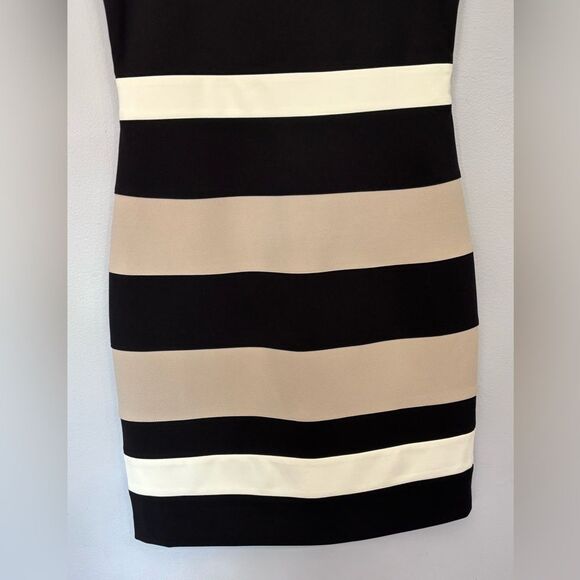 Tommy Hilfiger | Color block White Tan Black Tri-Tone Sleeveless Career Dress 10 - Picture 7 of 16